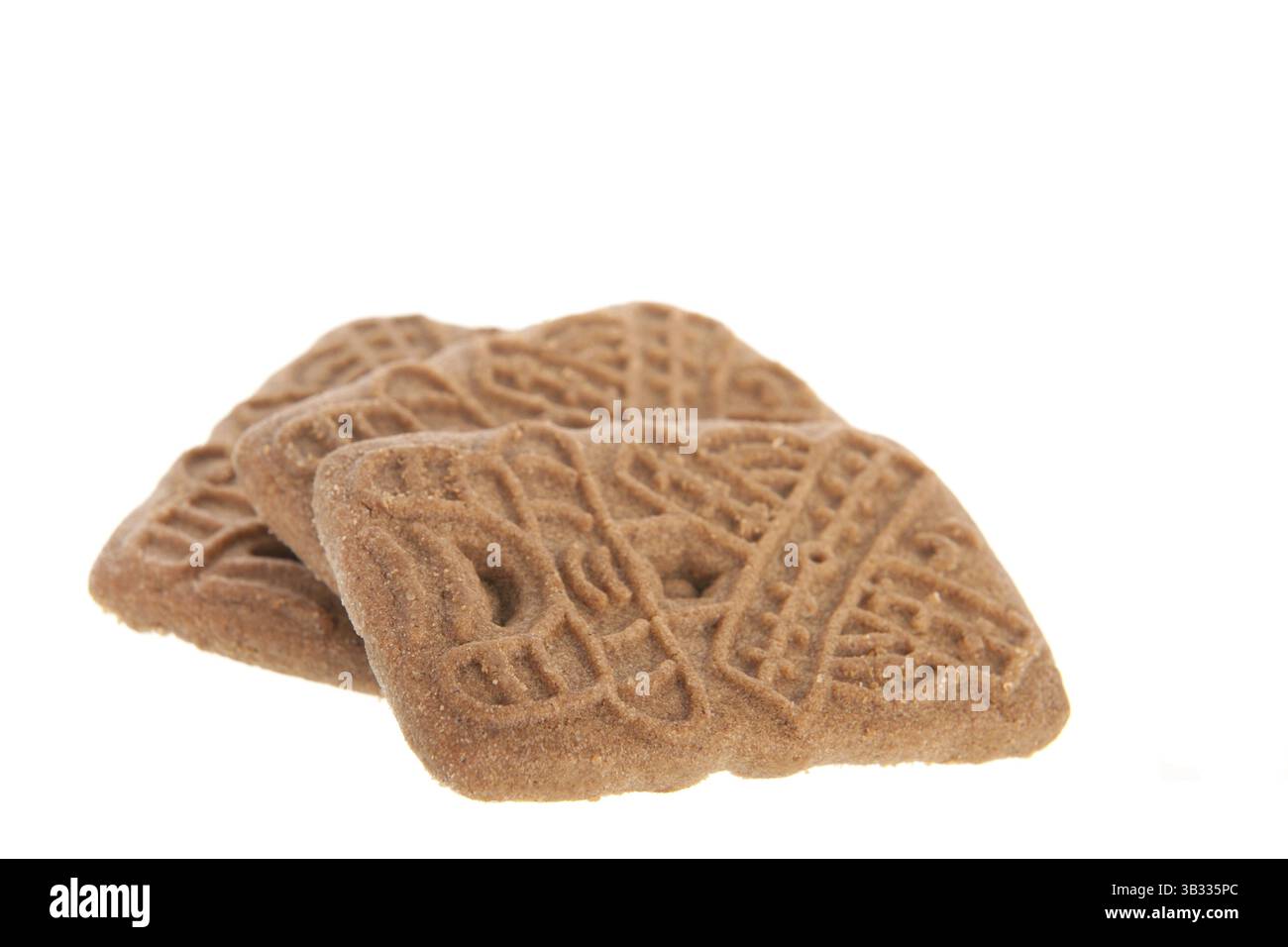 Spekulatius ist ein typisch niederländischen Cookie isoliert auf weißem Hintergrund Stockfoto