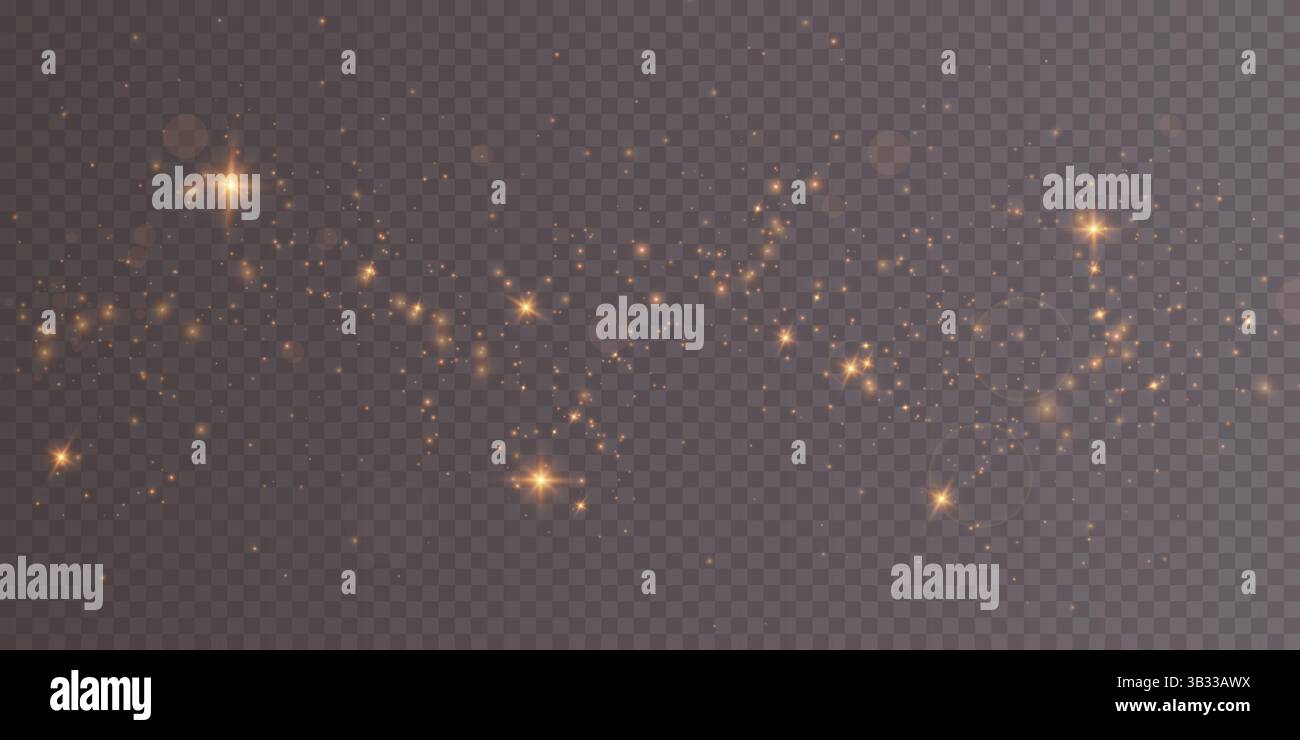 Glänzende und leuchtende Sparkles auf transparentem Hintergrund perfekt für kreative und künstlerische Designs Stock Vektor