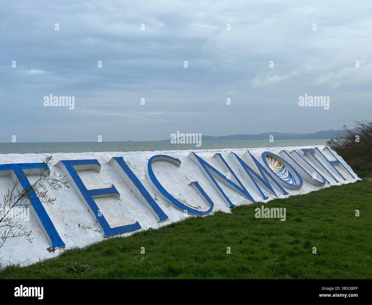 Teignmouth Schild an der Küste außerhalb von Teignmouth, Devon, England Stockfoto