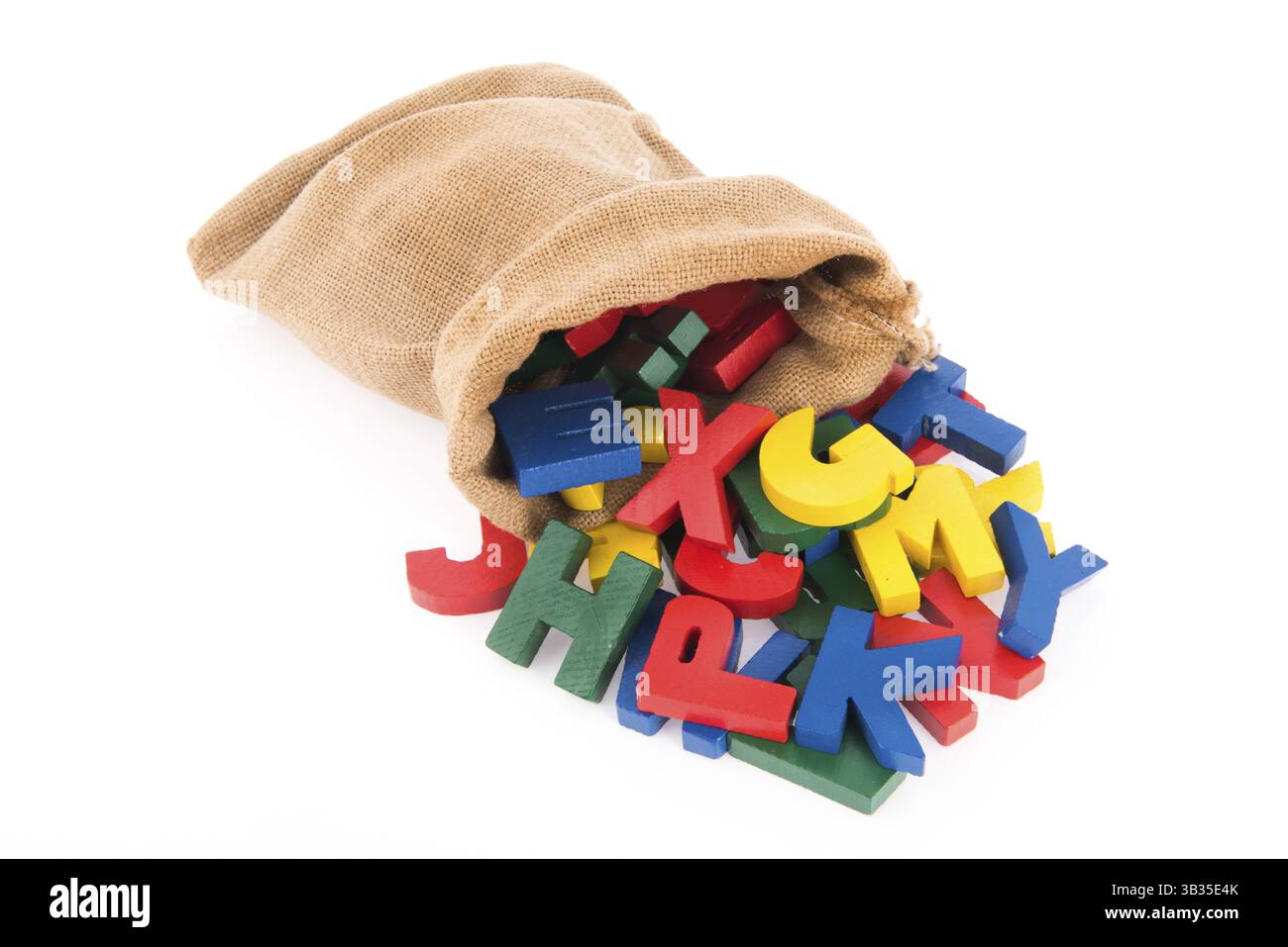 Bunte vintage Alphabet Buchstaben auf weißem Hintergrund Stockfoto