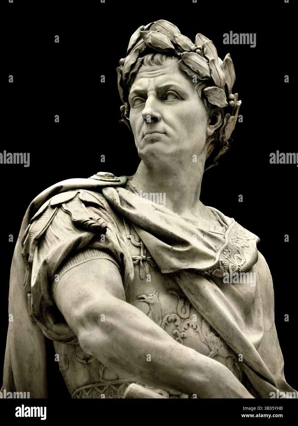 Julius Cäsar - Gaius Julius Cäsar 100 – 44 v. Chr. römischer Kaiser, von Nicolas Coustou 1658–1733 Louvre (Julius Cäsar). 1696 in Auftrag gegeben für die Gärten von Versailles, passend zum Annibal von Sébastien Slodtz. Der römische General und Staatsmann Julius Cäsar verwandelte die Römische Republik in das mächtige Römische Reich. Ein Attentat beendete seine Herrschaft in den Iden des März.) Stockfoto