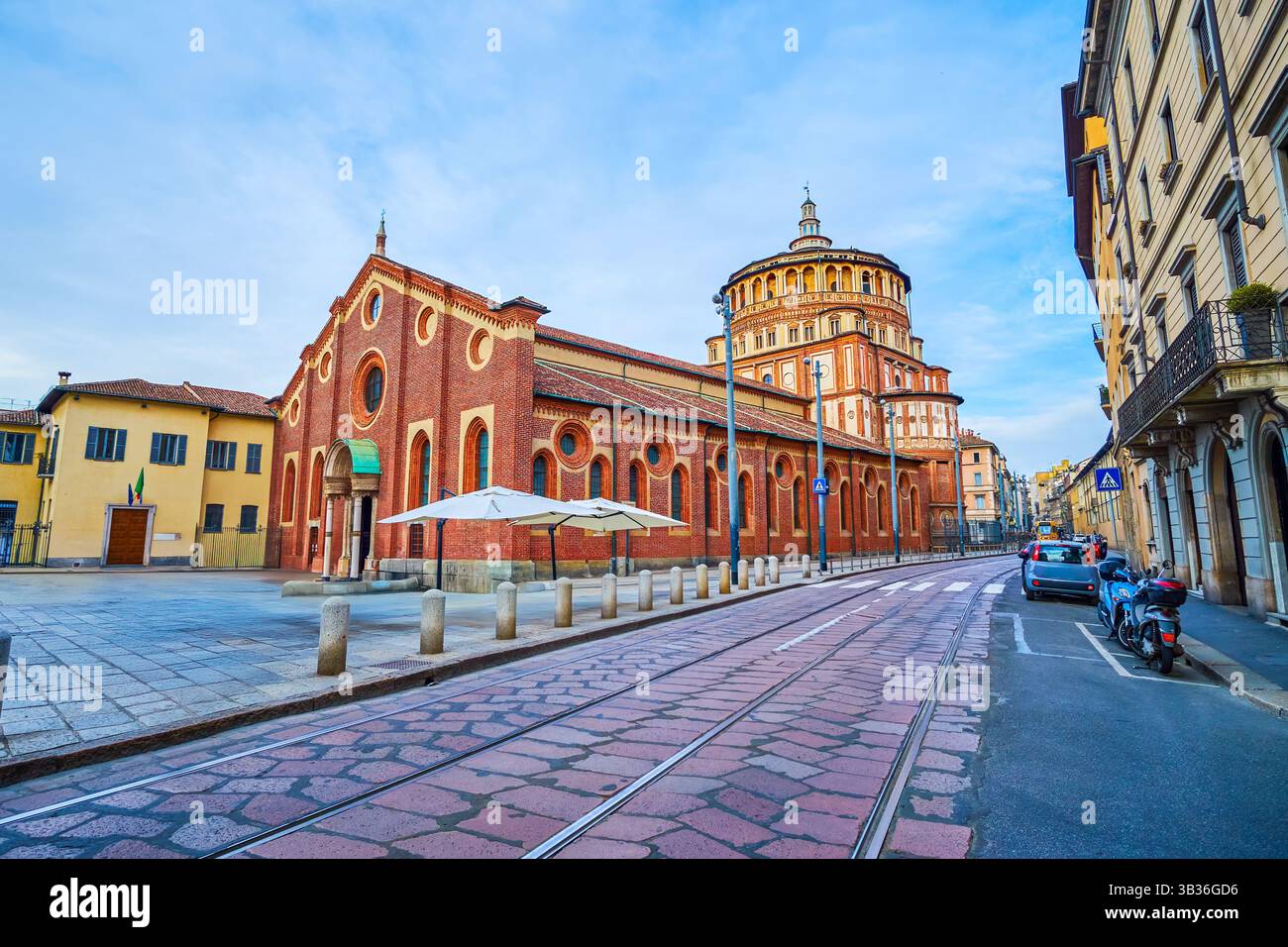 Santa Maria delle Grazie mit seiner atemberaubenden Kuppel, Mailand, Italien Stockfoto