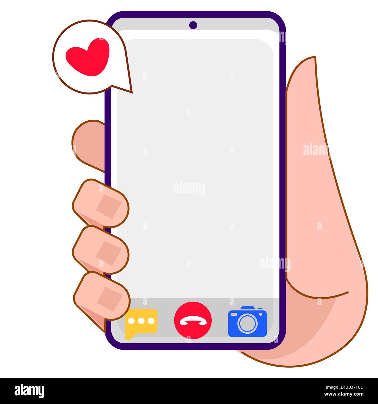 Click-Symbol für „gefällt mir“, „Kommentare“ und „Likes“ (Likes) auf Mobiltelefonleitung Foto und Video. Smartphone in der Hand. Stock Vektor