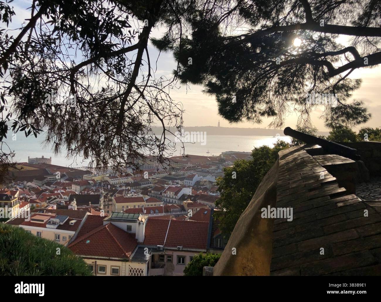Blick auf die historische Architektur und die Dächer von Lissabon Stockfoto Blick auf die historische Architektur und die Dächer von Lissabon Stockfoto