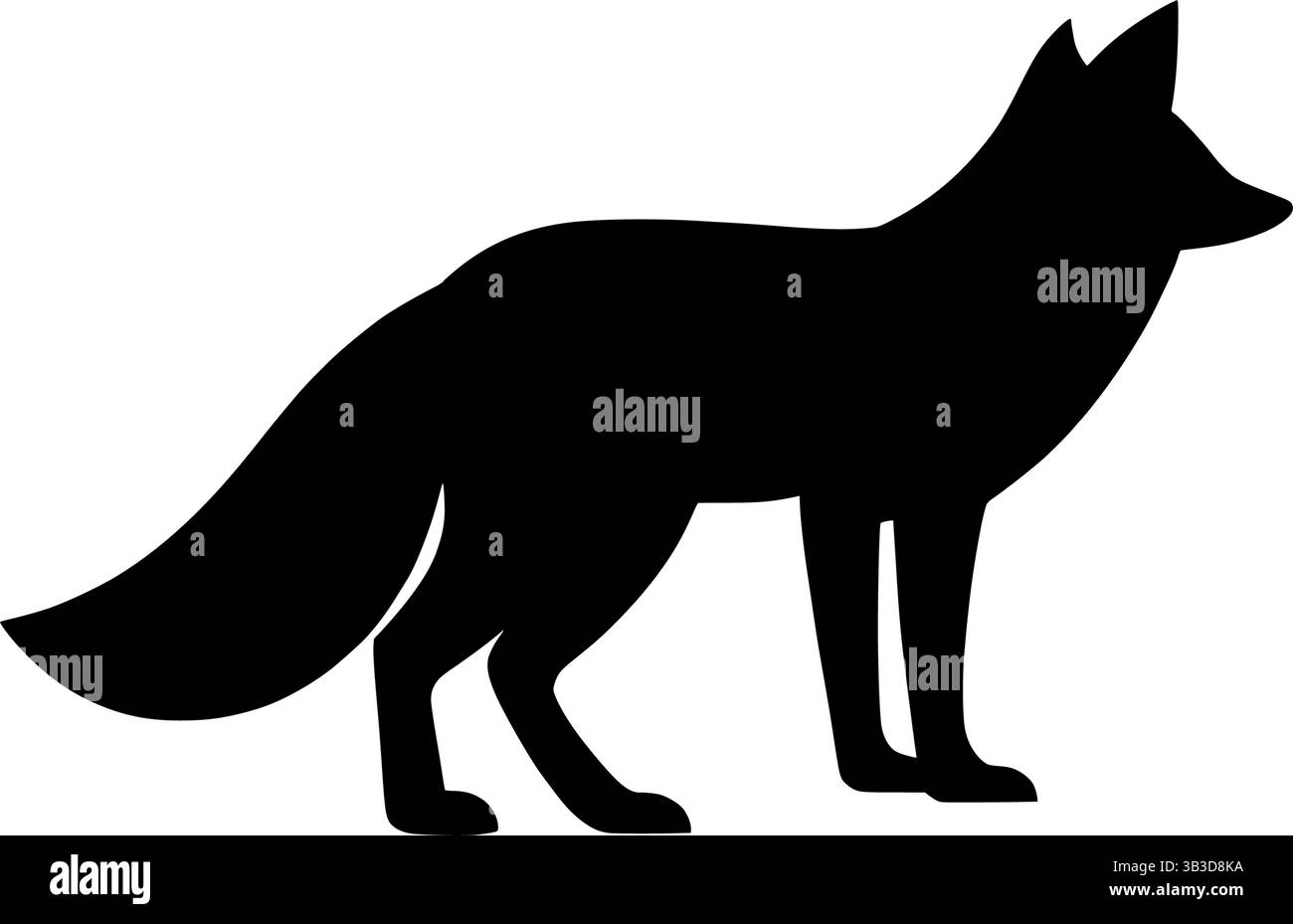 Fox Silhouette Vektor-Illustration für Logo-Design und Tiergrafik Design Element Stock Vektor