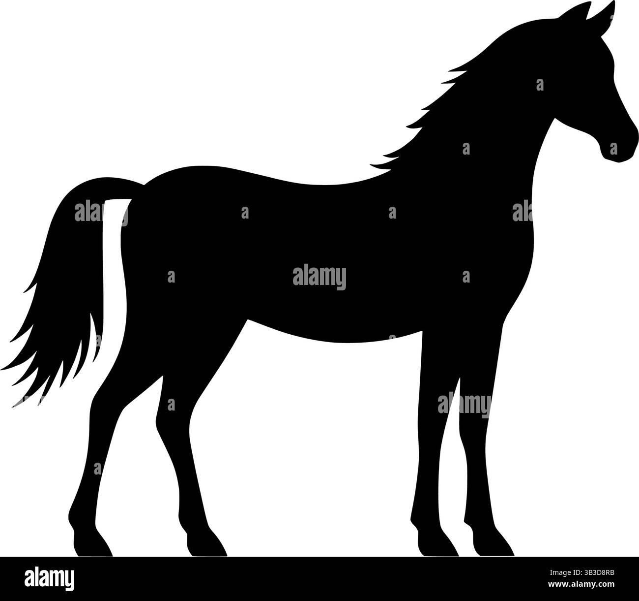 Pferd Silhouette Vektor Illustration Pferdetier Design Reitergrafik Stock Vektor