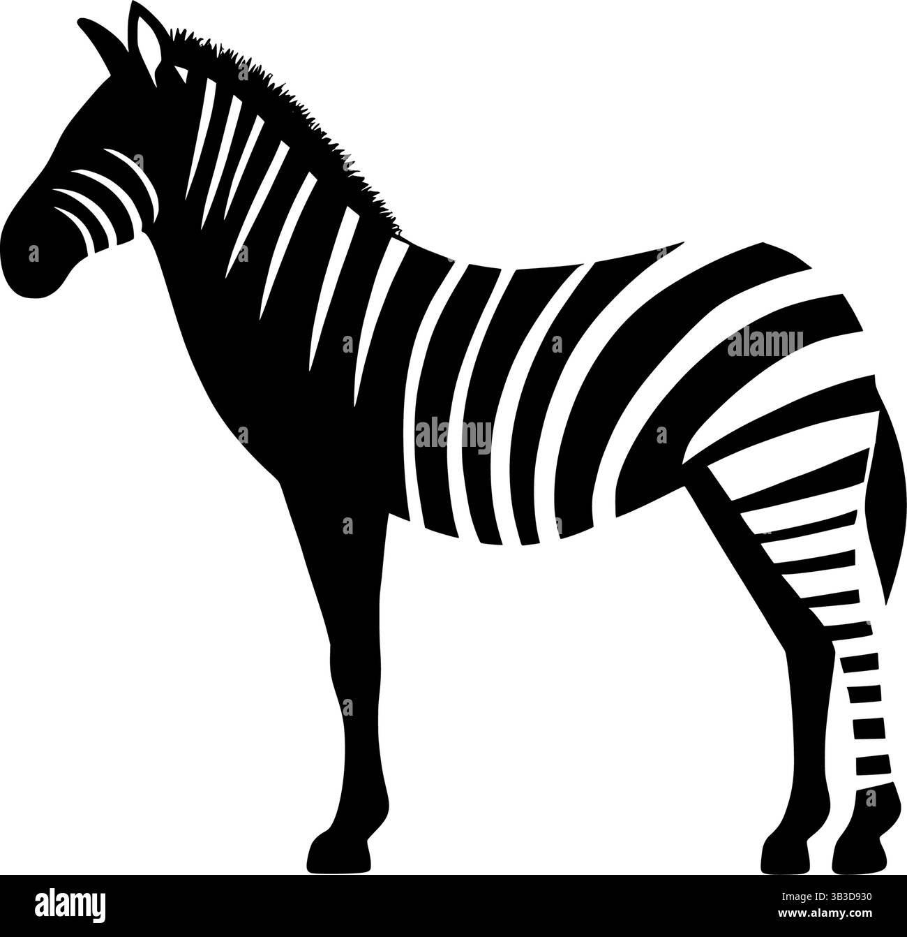 Zebra Illustration Vektor grafisches Design Tier Wildtier Safari afrika schwarz weiß Kunst Stock Vektor