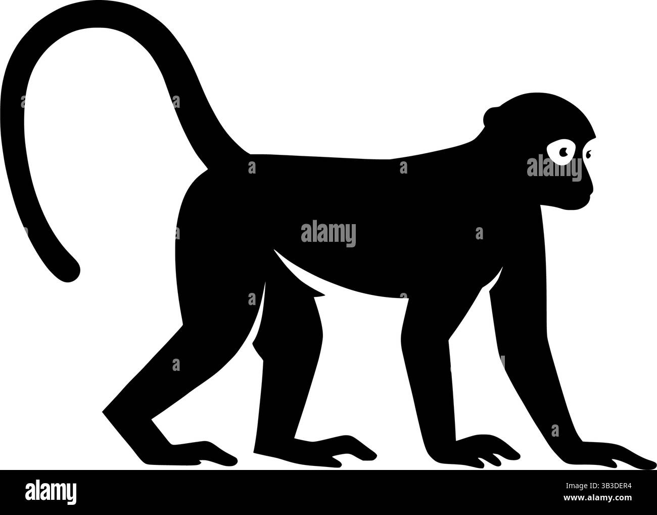 Affensilhouette Vektor Illustration Tierwelt Primatendesign Stock Vektor