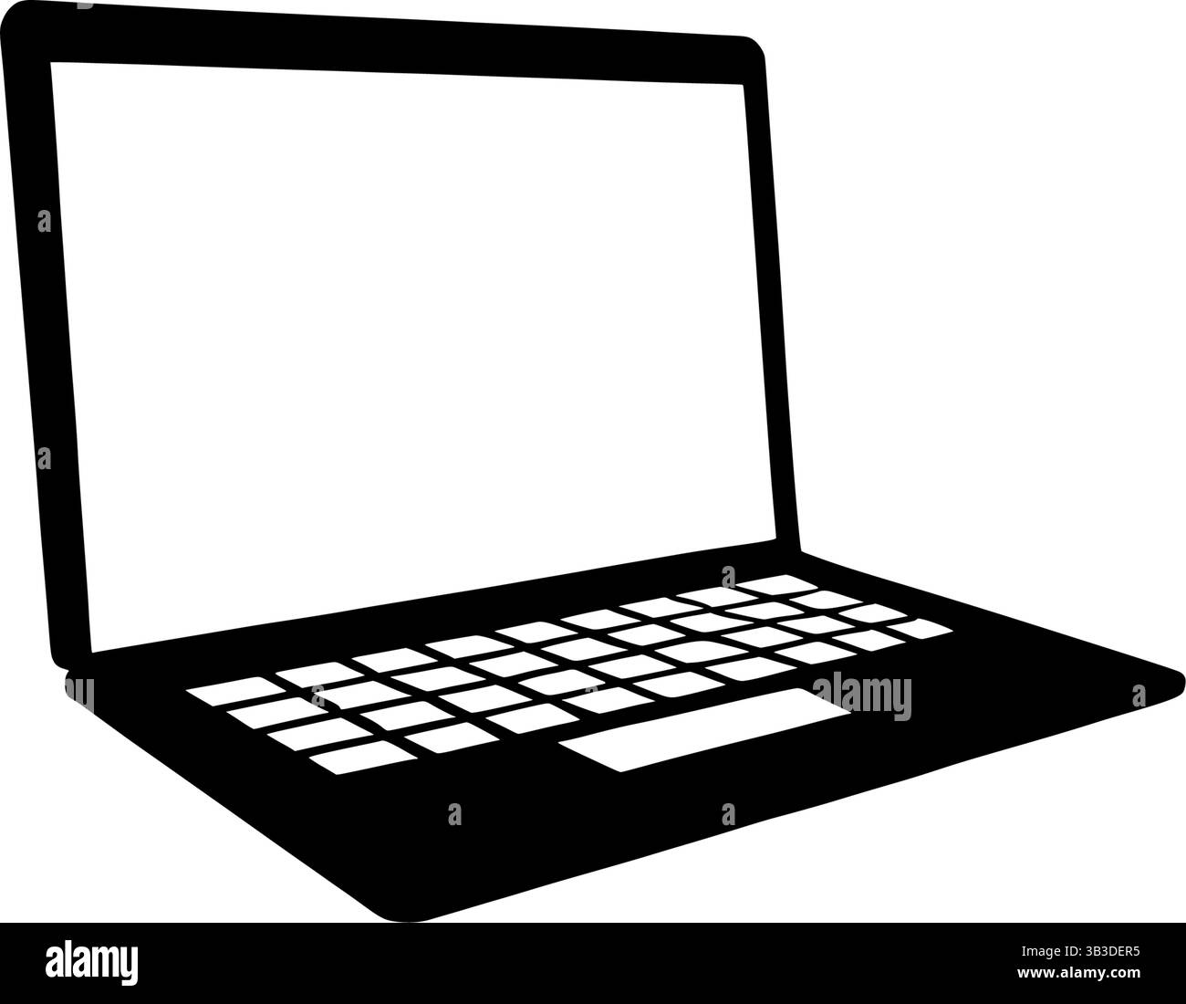 Laptop-Silhouette Seitenansicht auf weißem Hintergrund minimalistischer Vektor Stock Vektor