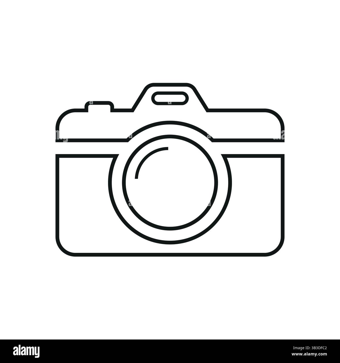 Minimalistischer Kamerasymbol Vektor oder Schwarzes Silhouette Fotografie Symbol Stock Vektor