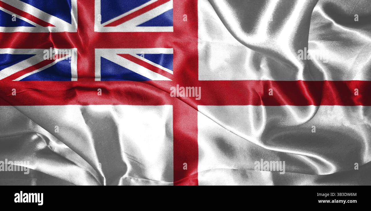 Variant Flagge des Vereinigten Königreichs Großbritannien und Nordirland. Naval Ensign 3D-Illustration Stockfoto