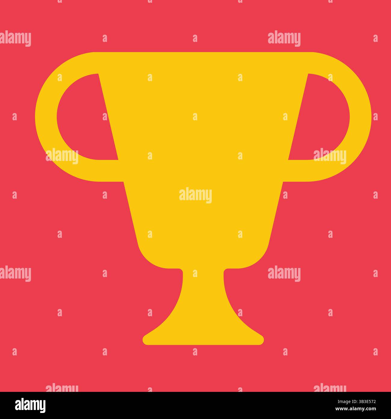 Flache Vektor-Illustration mit gelber Tasse auf hellem Hintergrund. Golden Bowl ist ein Symbol für den Sieg in der Sportweltmeisterschaft (Fußball, te Stock Vektor
