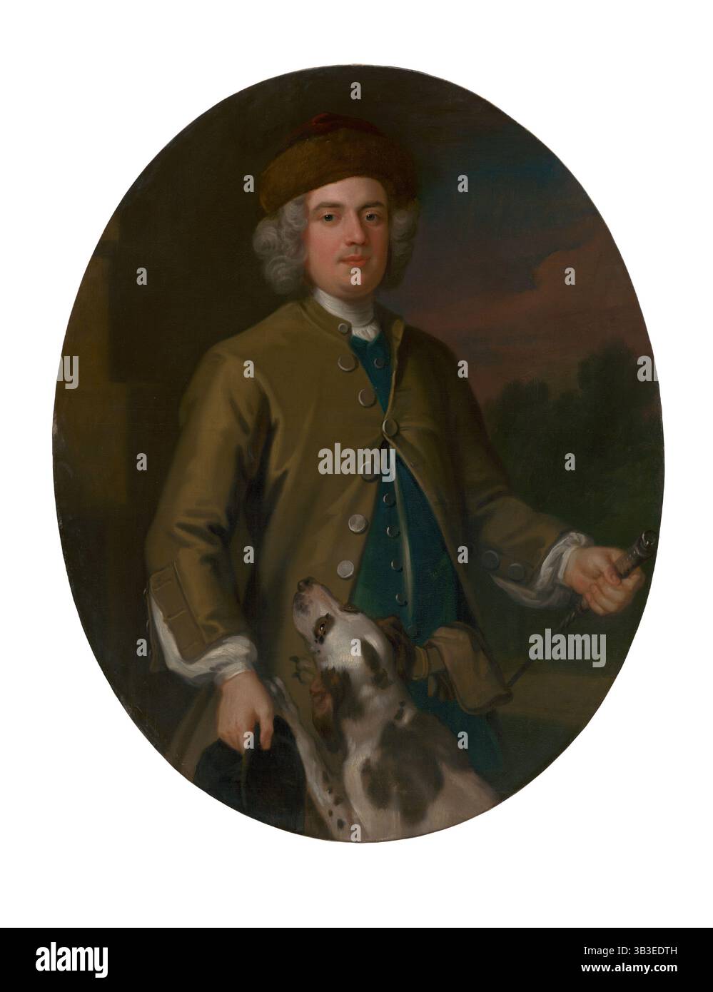 Jagdporträt, um 1730. Stockfoto