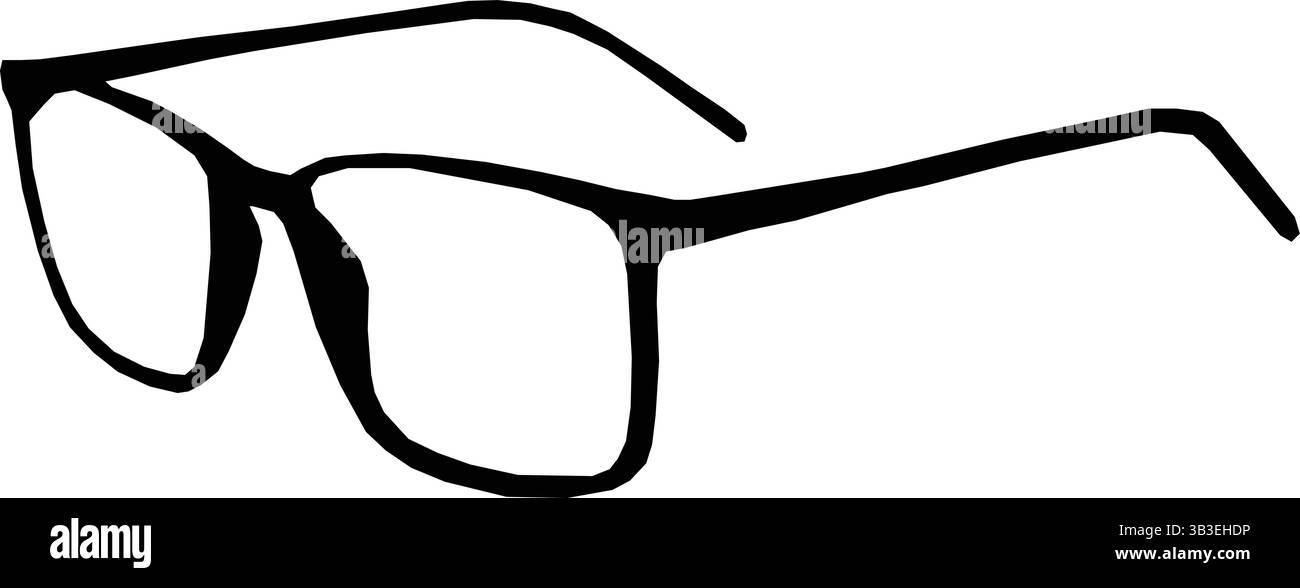 Minimalistische Silhouette rechteckiger Brillen Stock Vektor