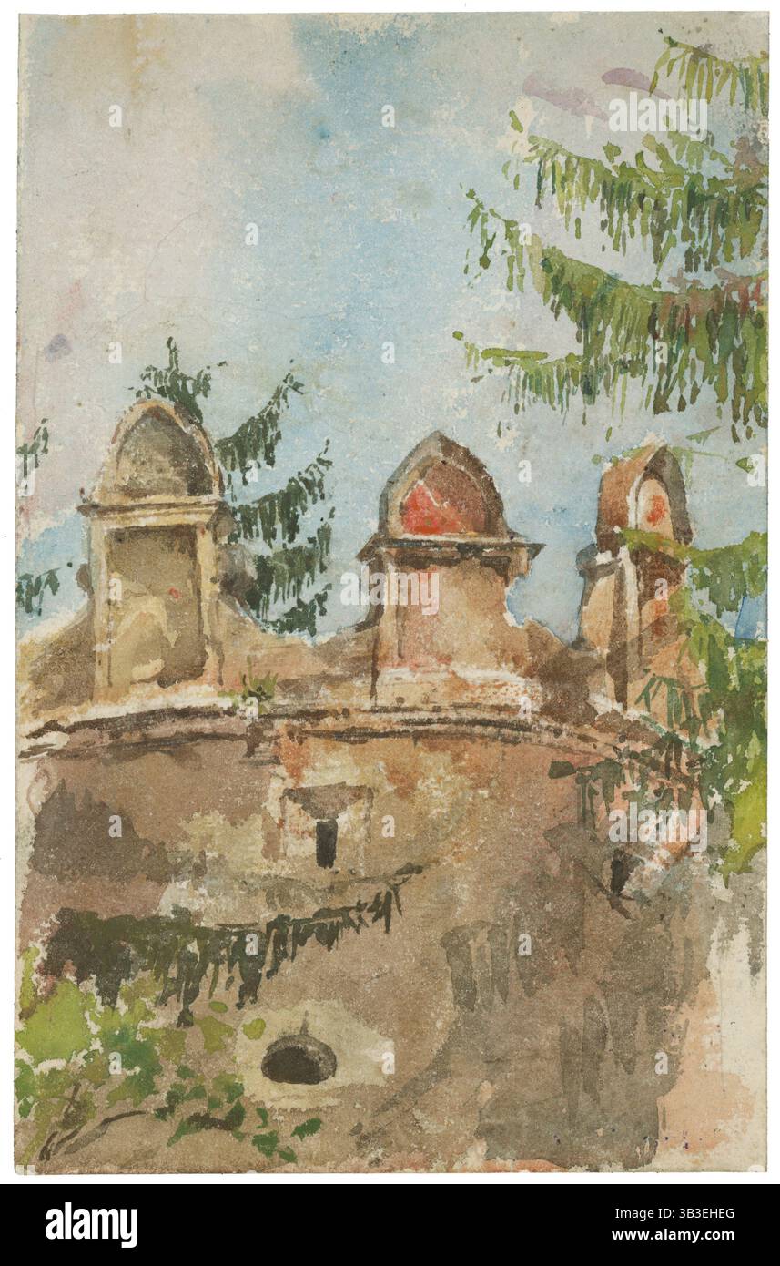 Turm des Herrenhauses in Strazky, 1880/1890. Stockfoto