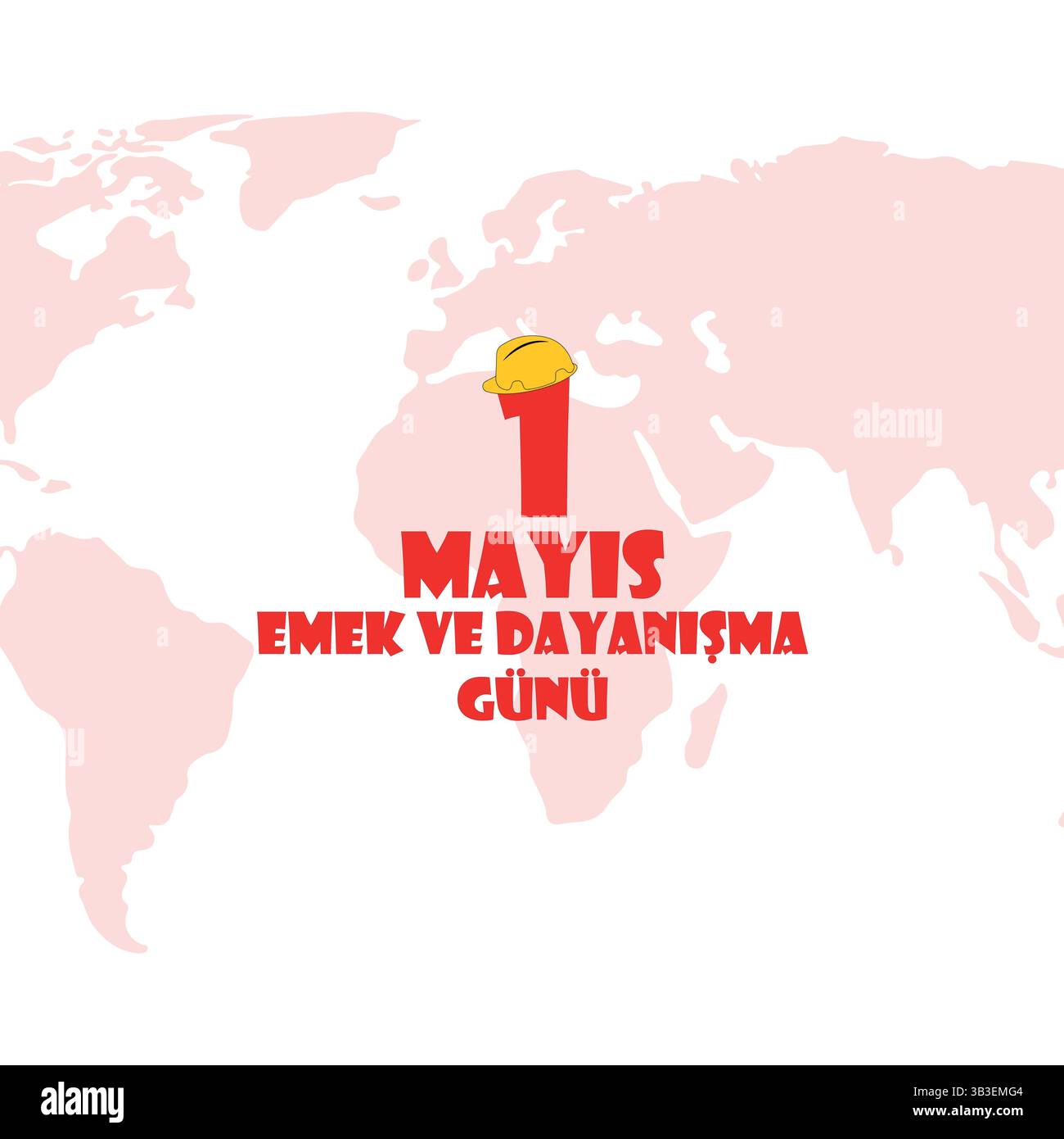 1 Mayıs Emek ve Dayanışma Günü. 1 Mayıs İşçi Bayramı Kutlu Olsun. (Internationaler Tag der Arbeit am 1. Mai, Tag der Arbeit und der Solidarität) Stock Vektor