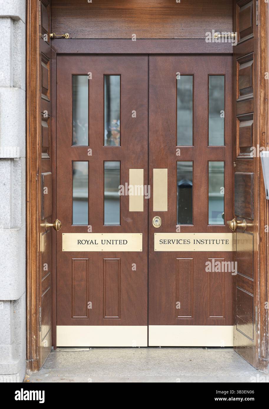 Royal United Services Institute for Defence and Security Studies, Sixty One Whitehall, Westminster, London, England. Stockfoto