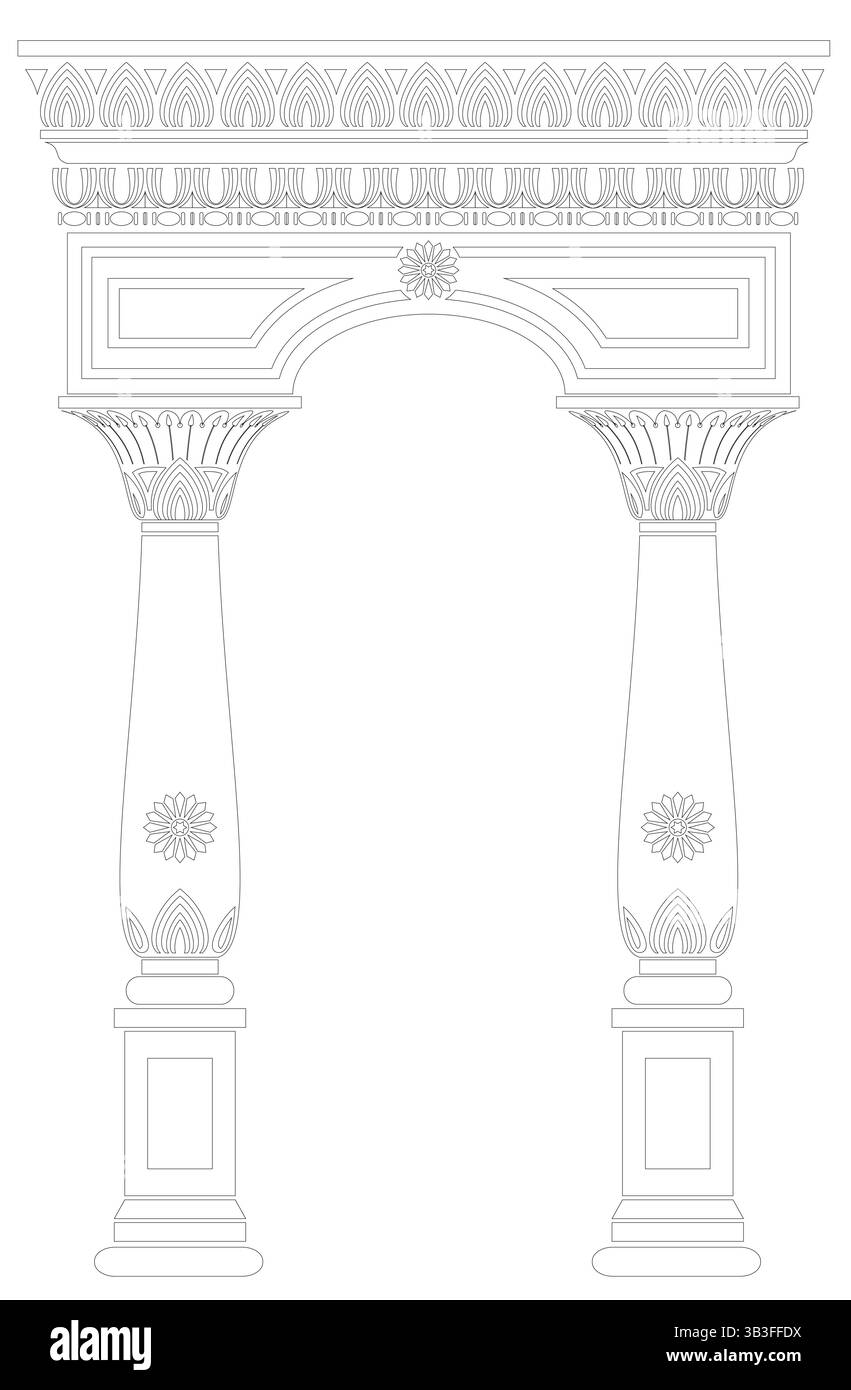 Vorlage Für Die Farbfassade Der East Arch Contour Stock Vektor