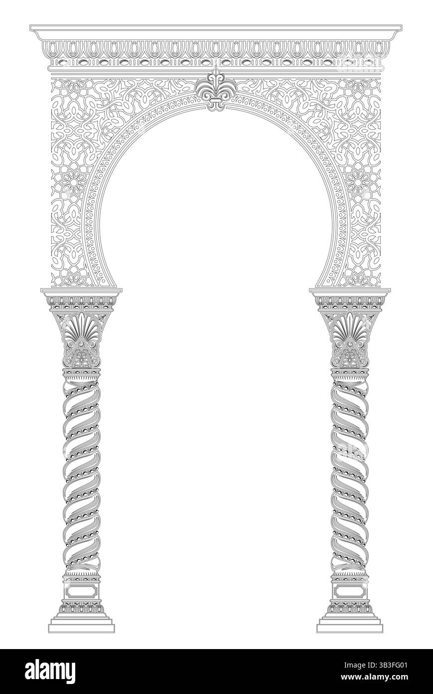 Vorlage Für Die Farbfassade Der East Arch Contour Stock Vektor