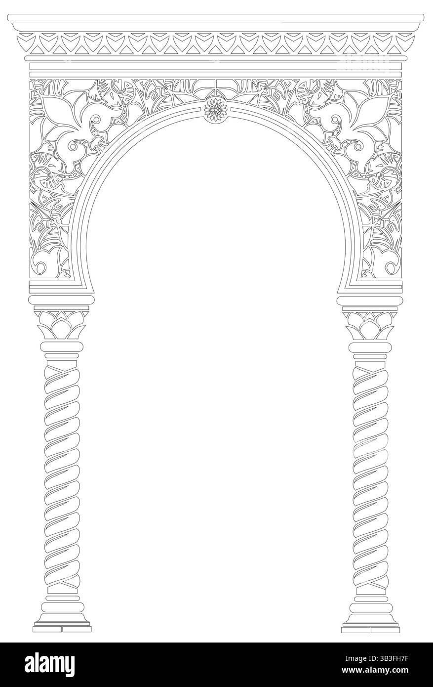 Vorlage Für Die Farbfassade Der East Arch Contour Stock Vektor