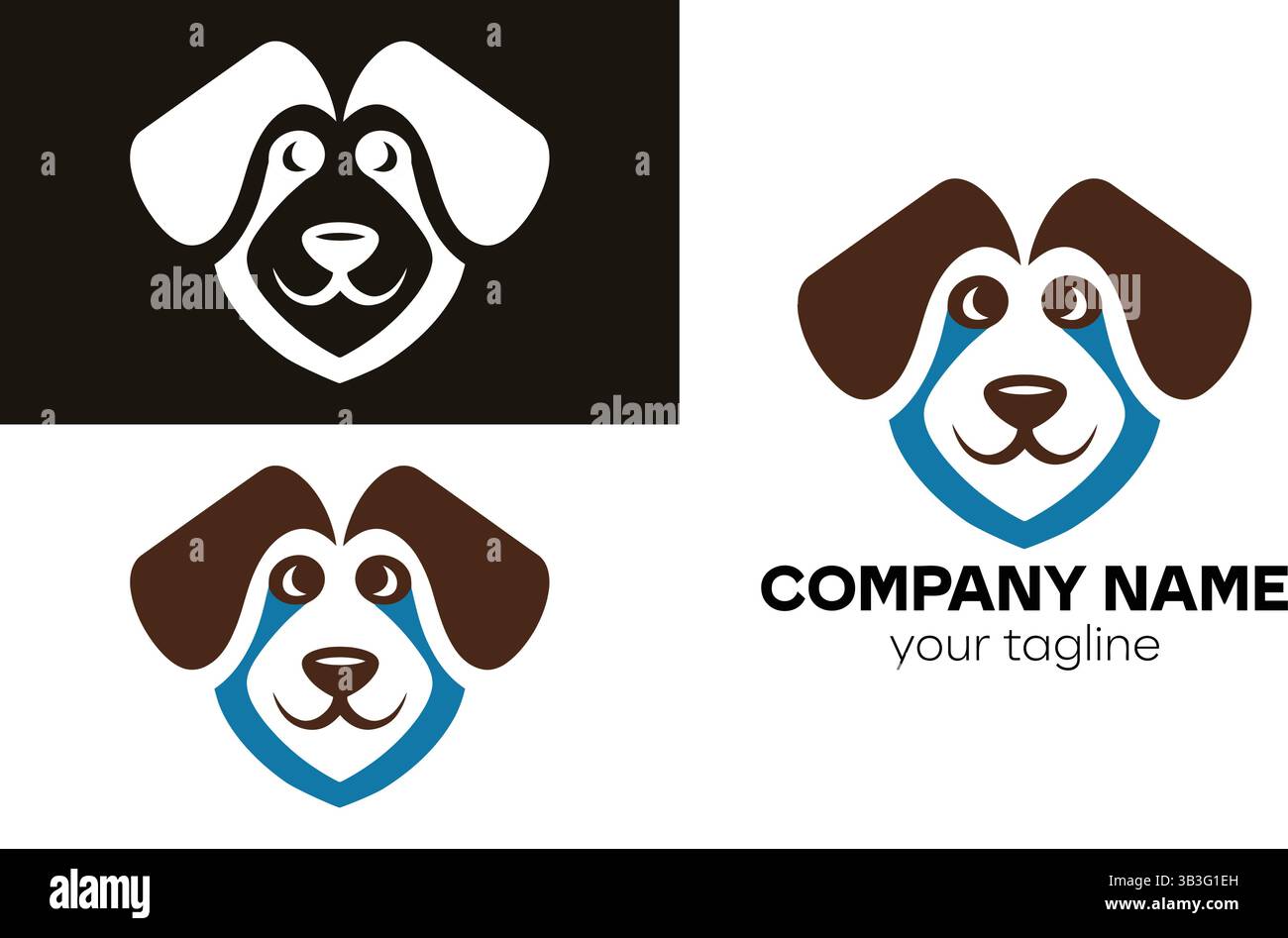 Dog Logo Design: Kreative Hundemarke Stock Vektor
