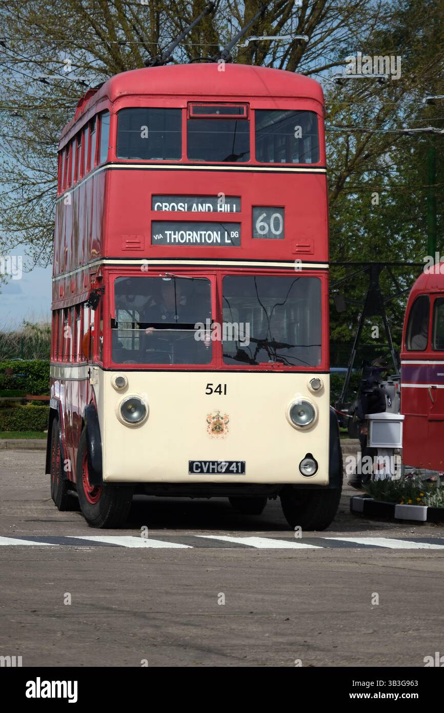 Verkehrsmuseum für Diesel- und Elektrobusse in Santoft, Lincolnshire, Großbritannien. Stockfoto