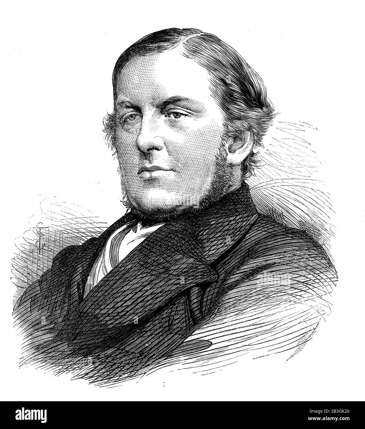 Sir W. V. Harcourt, M.P., der neue Generalstaatsanwalt, 1873. Kupferstich aus einem Foto von Mr. H. J. Whitlock aus Birmingham. Sir William George Vernon Harcourt, Q.C., der Mr. Henry James im Amt des Generalstaatsanwalts nachfolgte, ist zweiter Sohn des verstorbenen Pfarrers William Vernon Harcourt und Enkel des verstorbenen Pfarrers Dr. Edward Vernon Harcourt, langjähriger Erzbischof von York. Er wurde am 14. Oktober 1827 geboren und erhielt seine Ausbildung am Trinity College in Cambridge, wo er 1851 seinen Bachelor-Abschluss machte und die Auszeichnungen eines Senior optime und eines erstklassigen Mannes im klassischen tripos erhielt Stockfoto