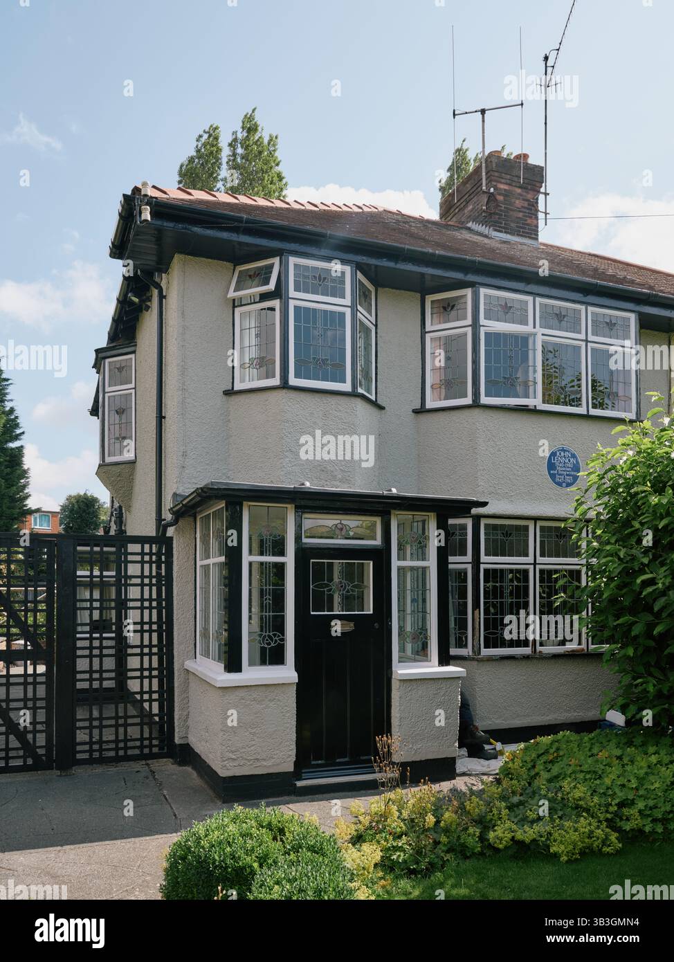 John Lennon Kindheitshaus in Liverpool England Großbritannien - Beatles Tour Tourismus Stockfoto