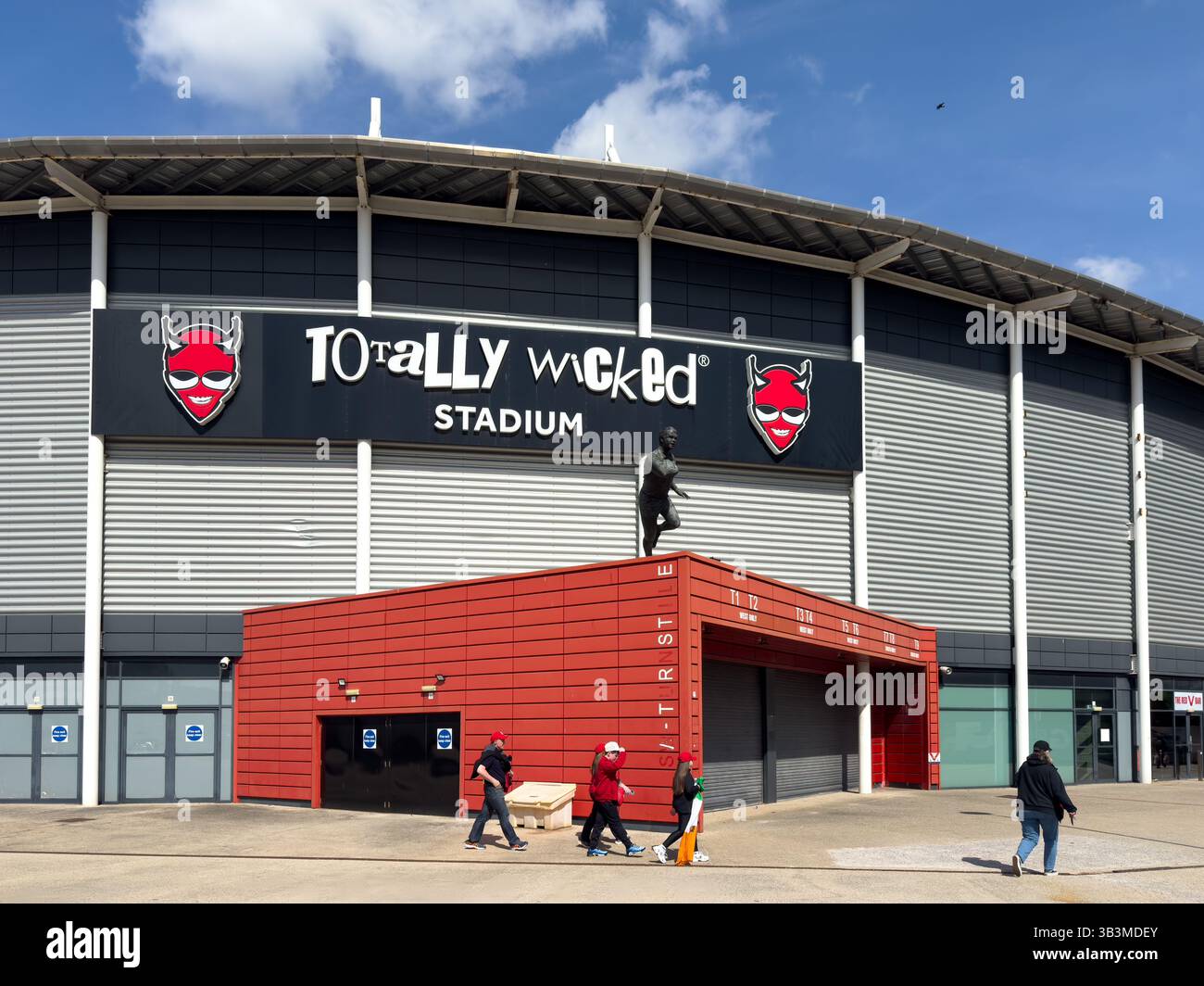 St Helens RFC Rugby Ground Langtree Park UK - Smartphone-aufgenommenes Stockfoto