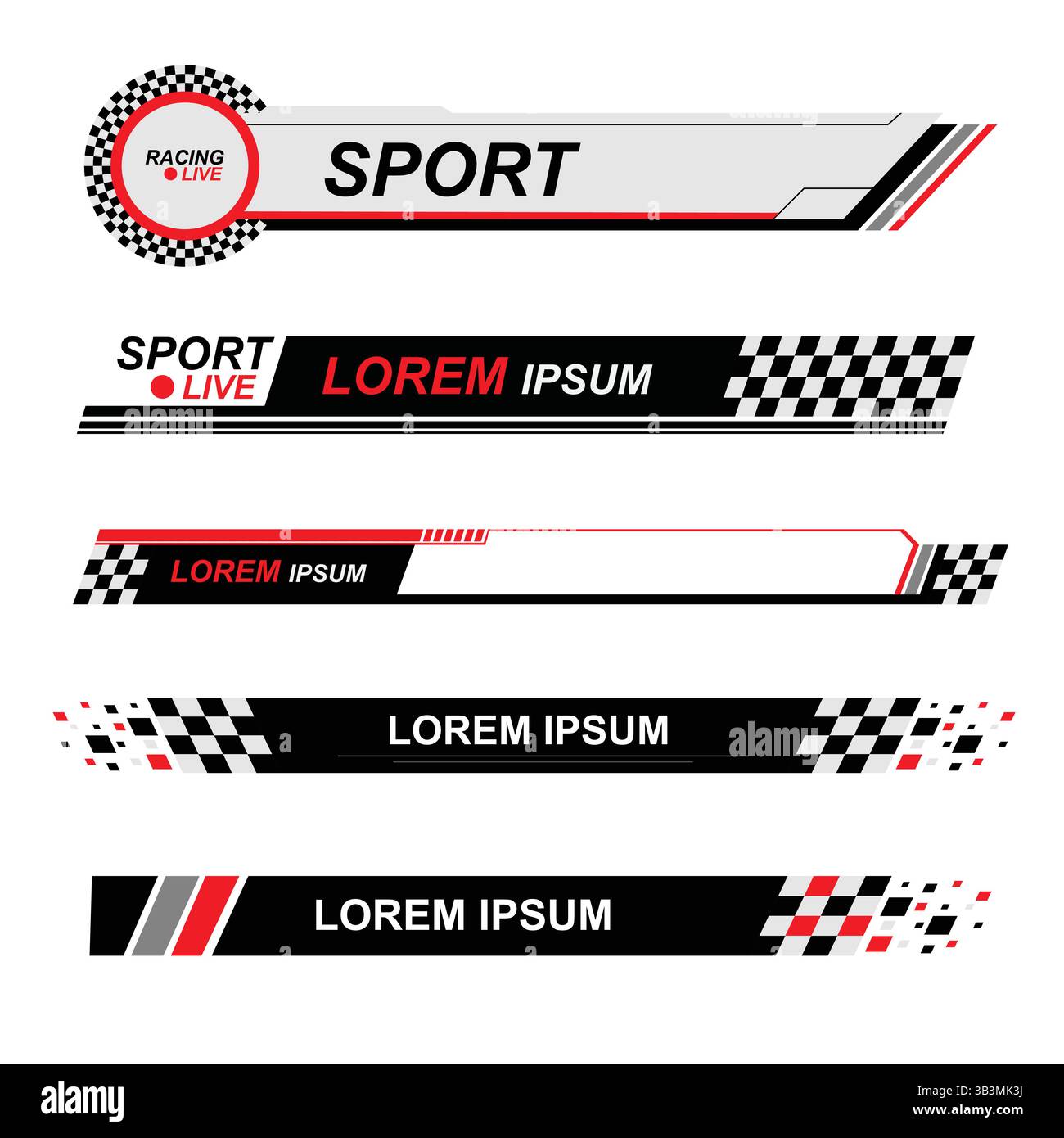 Sportliche Grafikelemente für dynamische und ansprechende Designs und Layouts Stock Vektor