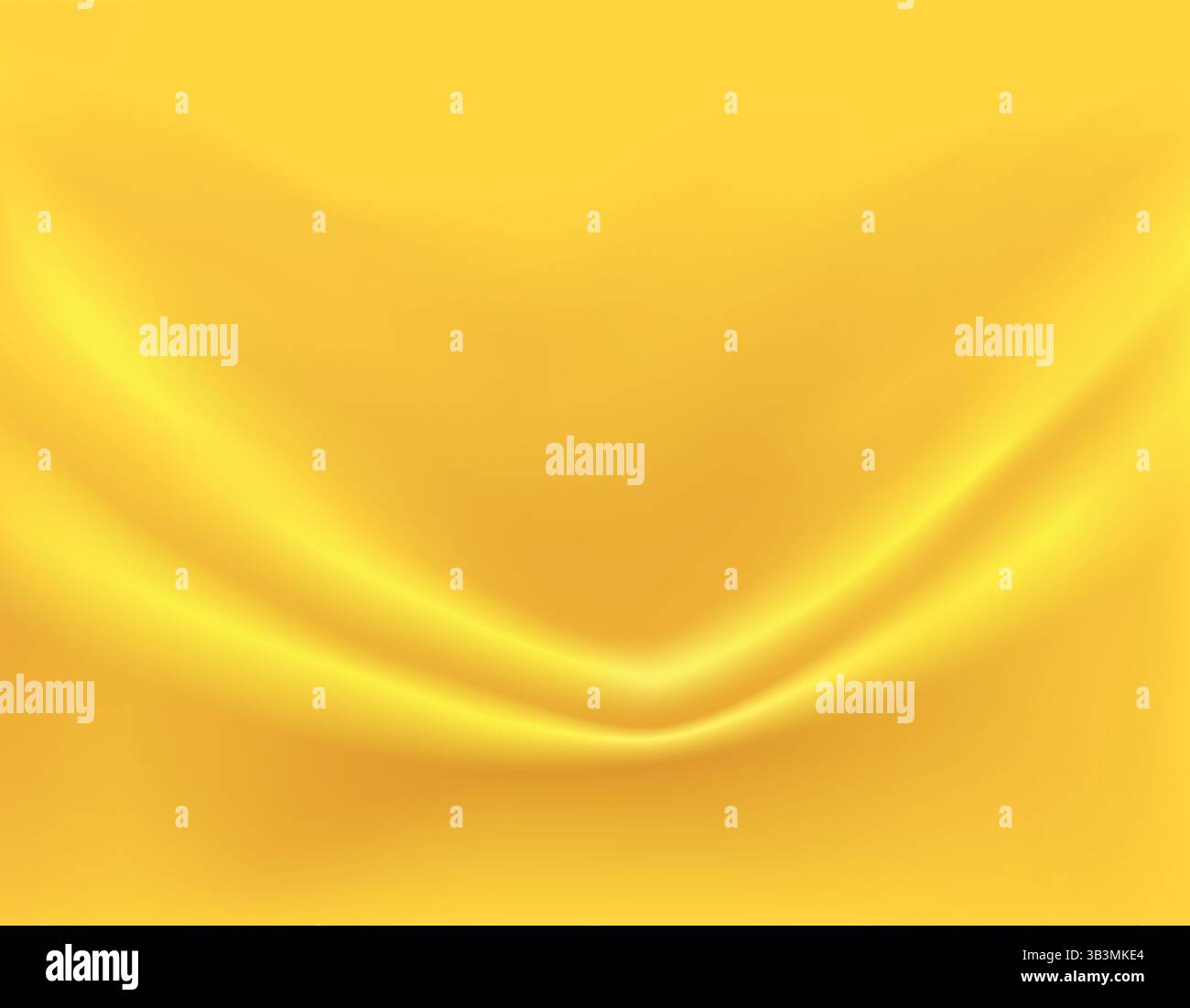 Nahtextur aus glattem goldenem Seidenmaterial. Glänzender goldener Hintergrund mit glatter Textur von Stofffalten. Textilmuster. Stock Vektor