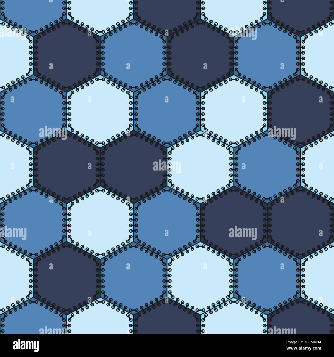 Nahtloses Patchworkmuster aus Denim. Vektorfarbe Hintergrund. Stock Vektor