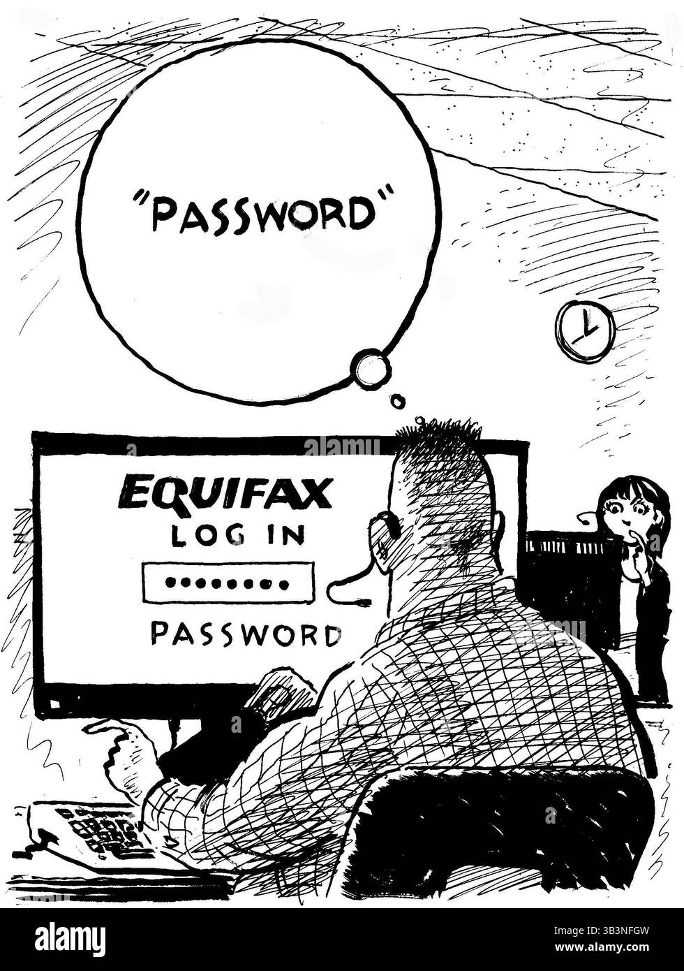 Dezember 2017 - USA - Dave Barrys Jahresrückblick 2017 - September B&W (Bild: © Jack Ohman/TNS via ZUMA Wire) Stockfoto