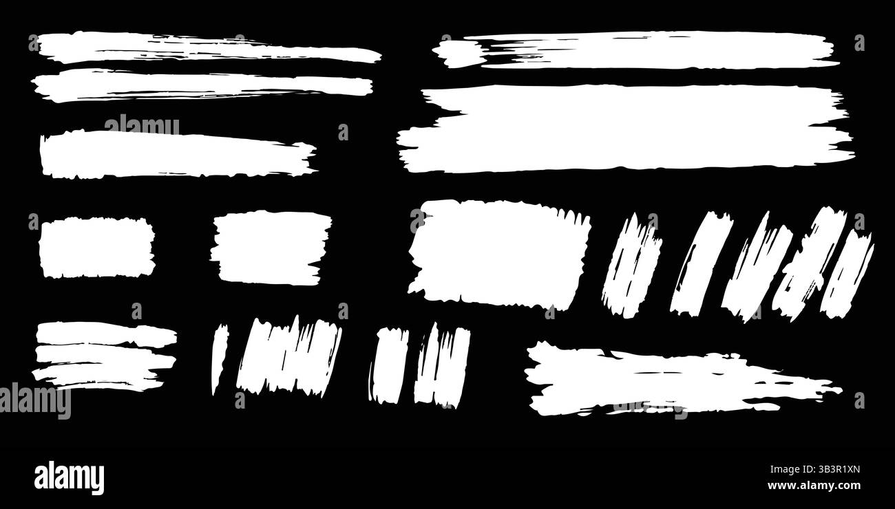 Mega Pinselstriche Set - Vektor künstlerische Pinselstriche Kollektion für Digital & Print Design Stock Vektor