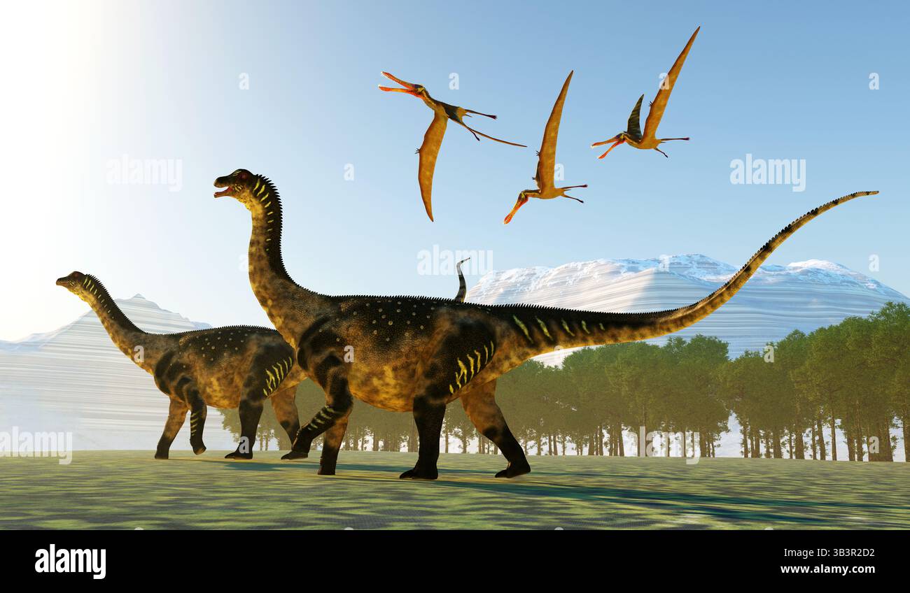 Antarctosaurus war ein Pflanzenfressenden sauropoden Dinosaurier in der Kreidezeit von Südamerika lebten. Stockfoto