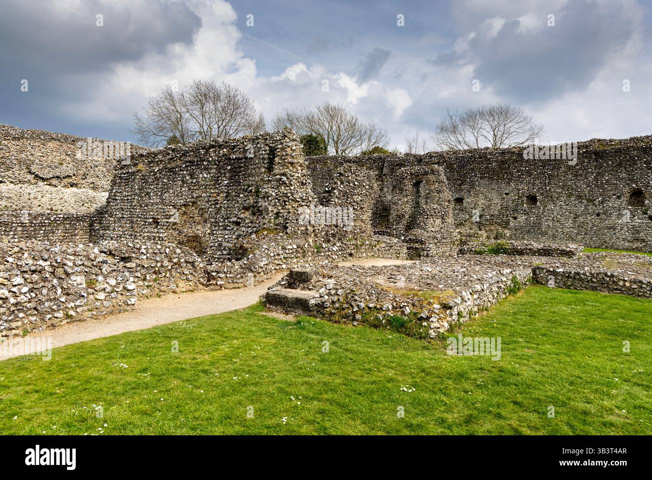 Eynsford Castle Ruinen im Dorf Eynsford, Kent, England Stockfoto