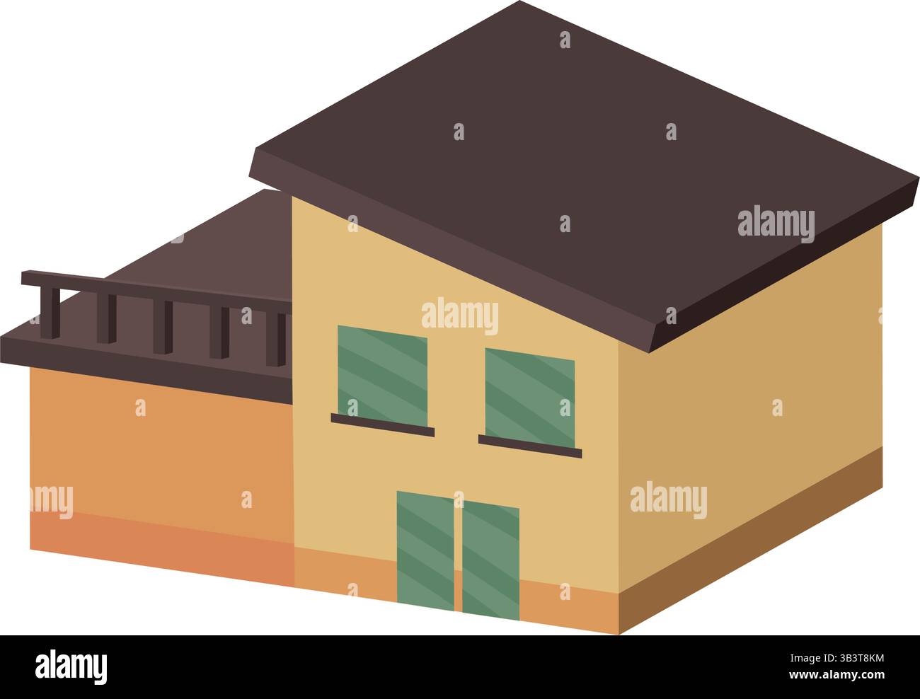Einfaches Haus mit farbigem Dach. Vektorabbildung Stock Vektor