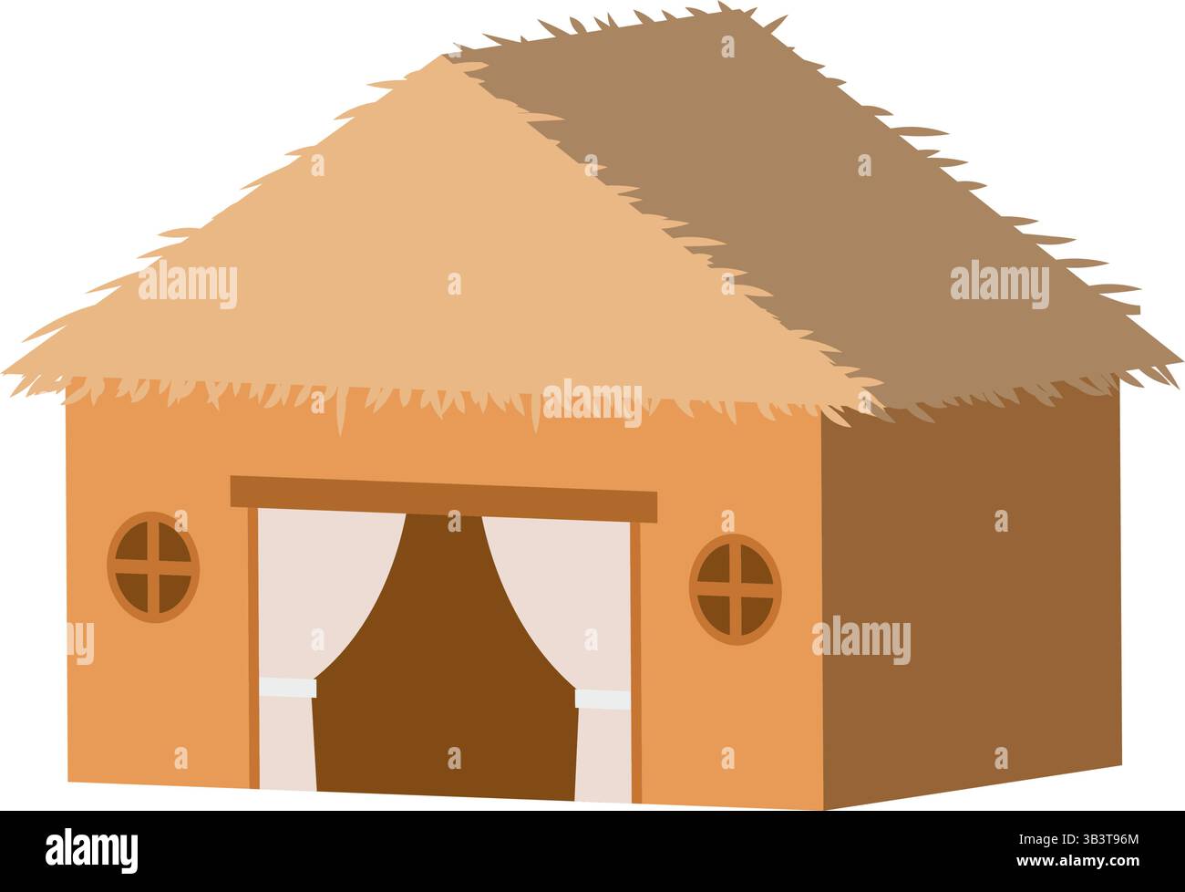 Einfaches Haus mit farbigem Dach. Vektorabbildung Stock Vektor