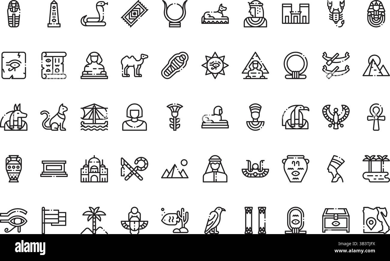 Ägypten Icon Pack einfaches Vektor-Symbol. Illustration Symbol Design Vorlage für Web Mobile UI Element. Stock Vektor