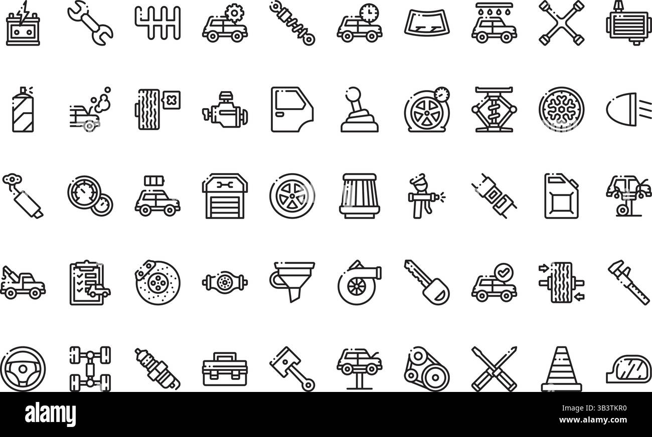 Symbole für Autoreparaturen einfaches Vektorsymbol. Illustration Symbol Design Vorlage für Web Mobile UI Element. Stock Vektor