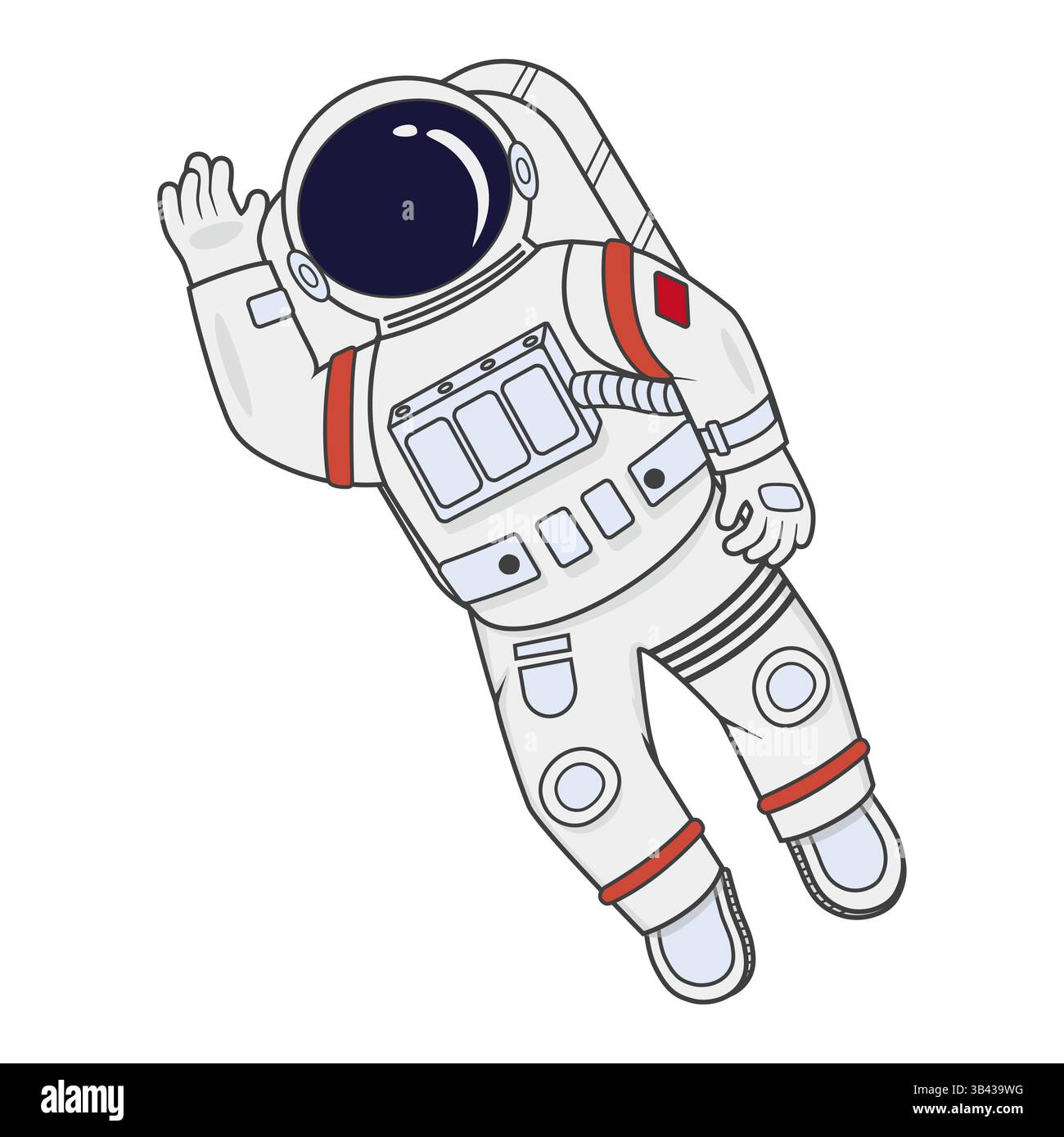 Vektorillustration eines Cartoon-Astronauten im Weltraum Stock Vektor