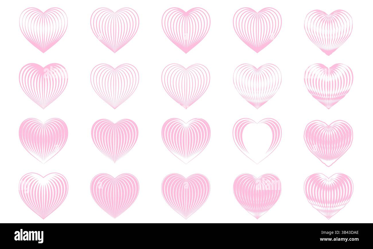 Verschiedene Stile von Vektor-Love-Muster-Materialien Stock Vektor