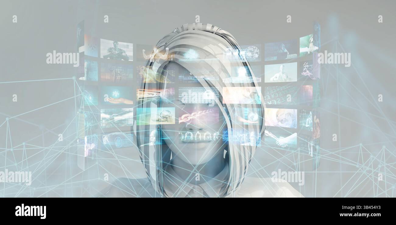 Multimedia-Technologie für Internet-Sharing als Konzept Stockfoto