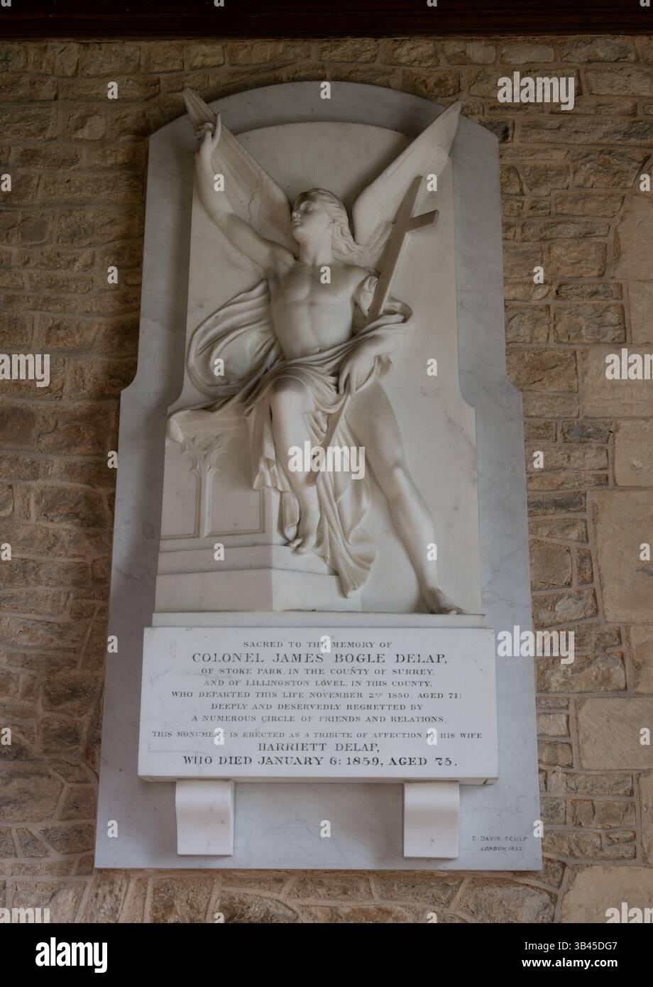 Colonel James Bogle Delap Monument, Church of the Assumption, Lillingstone Lovell, Buckinghamshire, England, Großbritannien Stockfoto Colonel James Bogle Delap Monument, Church of the Assumption, Lillingstone Lovell, Buckinghamshire, England, Großbritannien Stockfoto