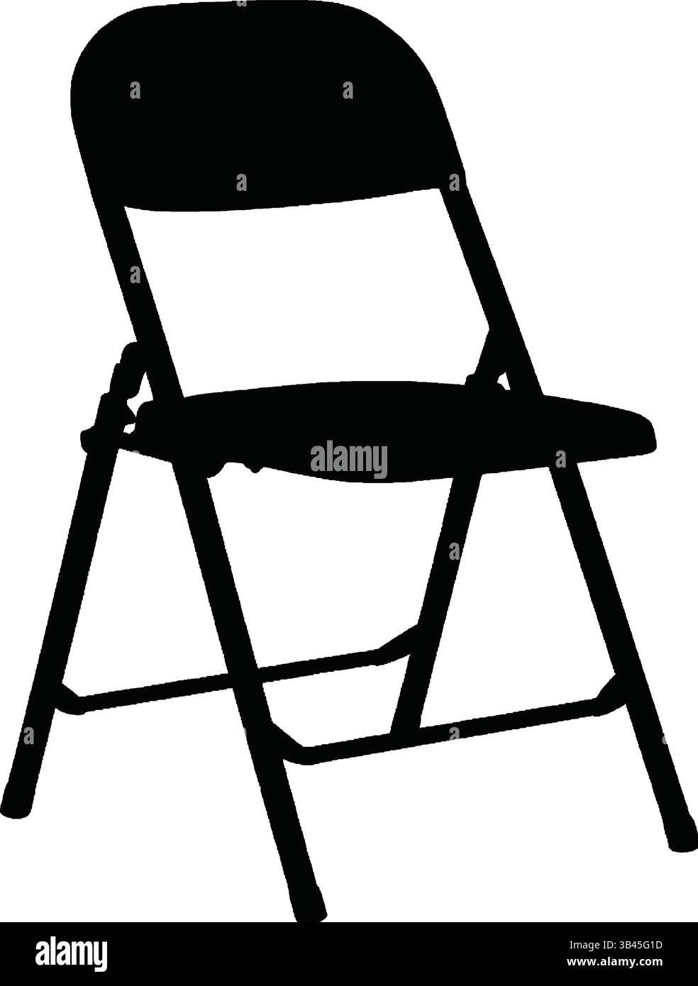 Faltender Metallstuhl Silhouette Vektor - tragbare Sitzsymbole für Ereignis- und Möbeldesign Stock Vektor