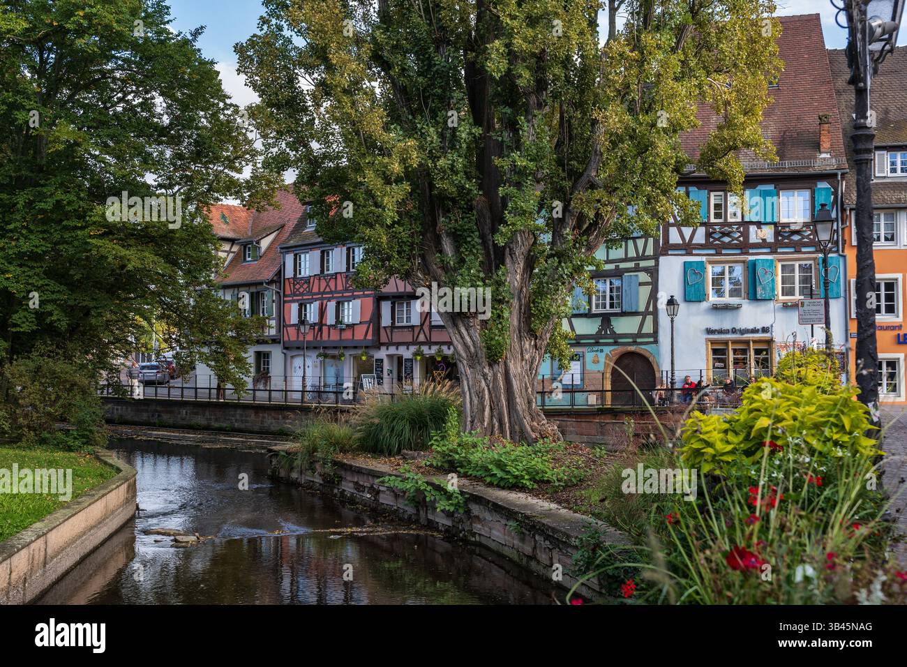 Das kleine Venedig (La Petite Venise) in der Altstadt von Colmar, Elsass, Frankreich. Stockfoto