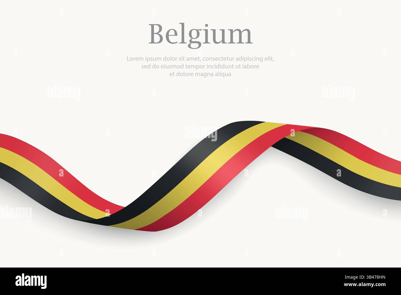 Belgische Flagge auf schwebendem Band. Vorlage für Unabhängigkeitstag Stock Vektor