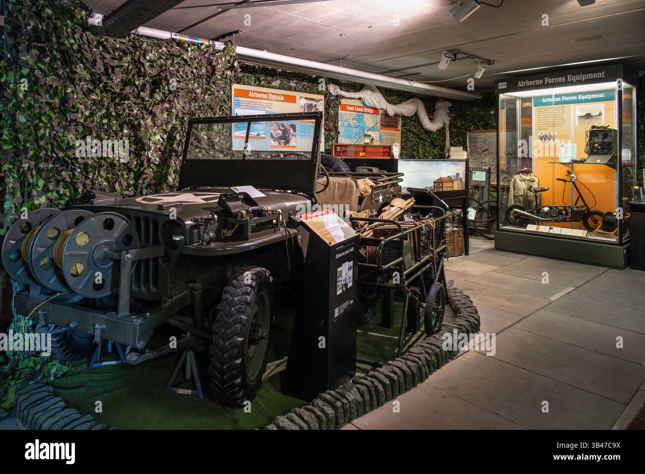 Willy's Jeep, Royal Signals Museum, Blandford, Großbritannien Stockfoto