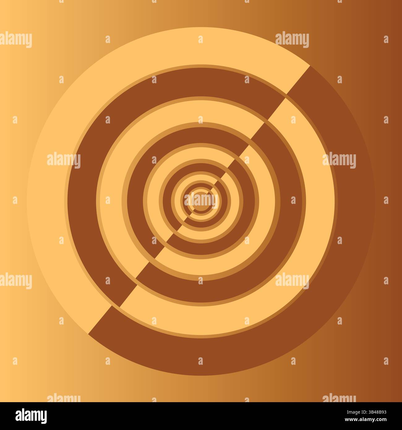 Abstrakter 3D Gold und brauner Kreis Layers Hintergrund mit Luxus-Stil, futuristisches Technologiekonzept. Vektorabbildung. EPS-bearbeitbare Datei. Stock Vektor