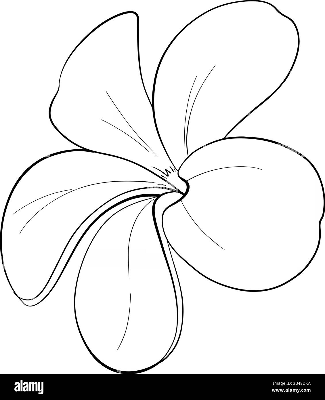 Vektorfahne Blume. Handgezeichnetes Element für Verpackung, Etikett, Logo, Icon-Design. Symbol der Leichtigkeit. Schwarzes Schaltkreismodell. Stock Vektor